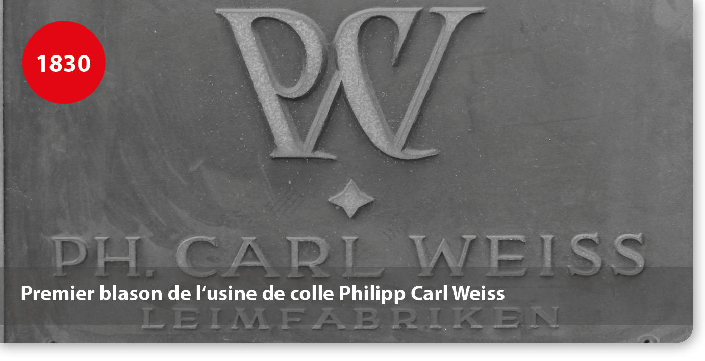 Premier blason de l‘usine de colle Philipp Carl Weiss