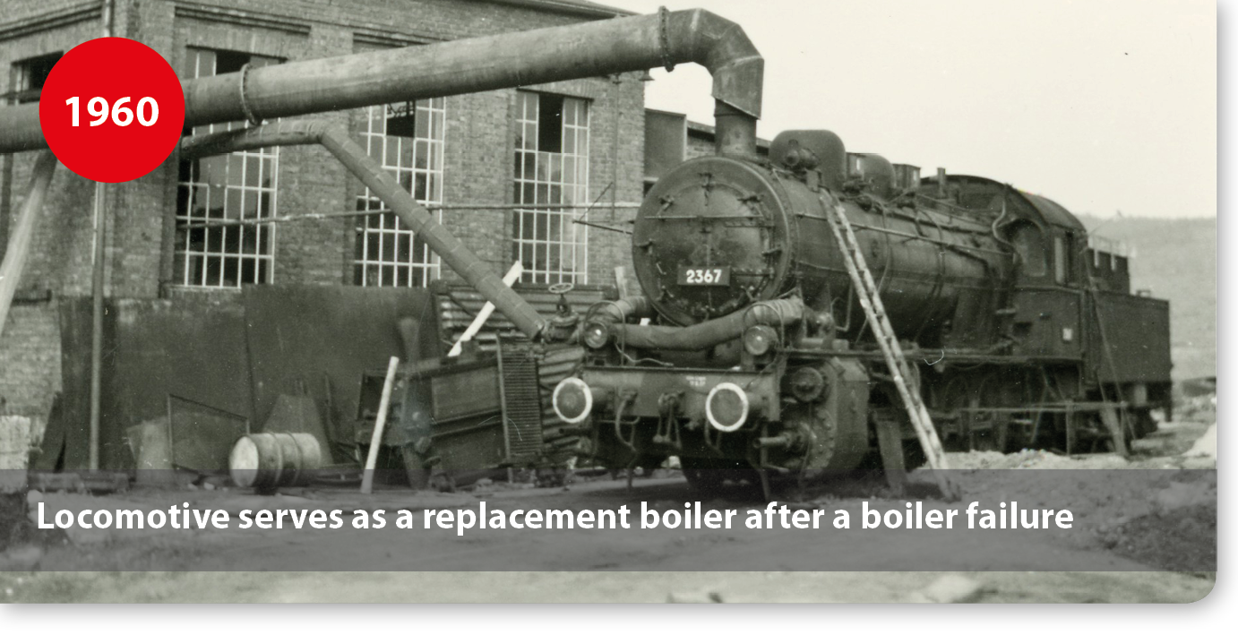 Locomotive serves as a replacement boiler after a boiler failure