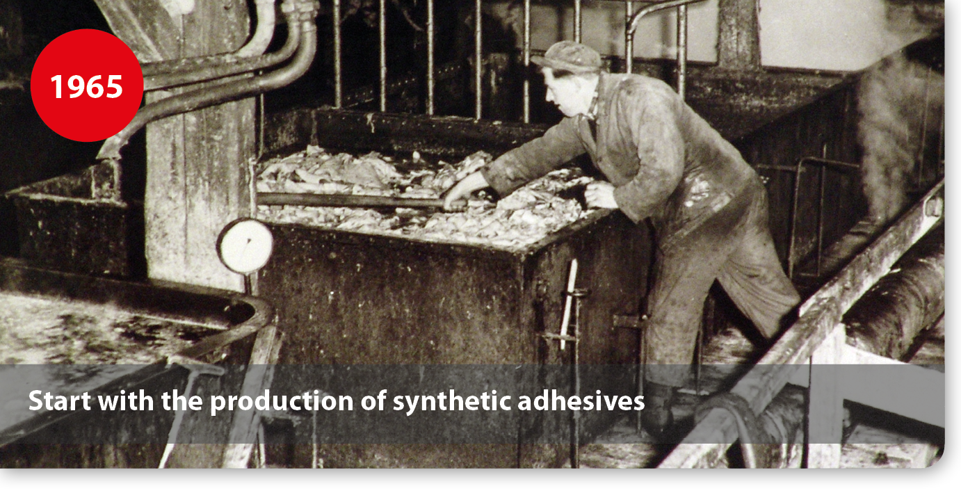 Start with the production of synthetic adhesives