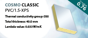 Composite panels COSMO Classic PVC/1.5-XPS