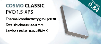 Composite panels COSMO Classic PVC/1.5-XPS