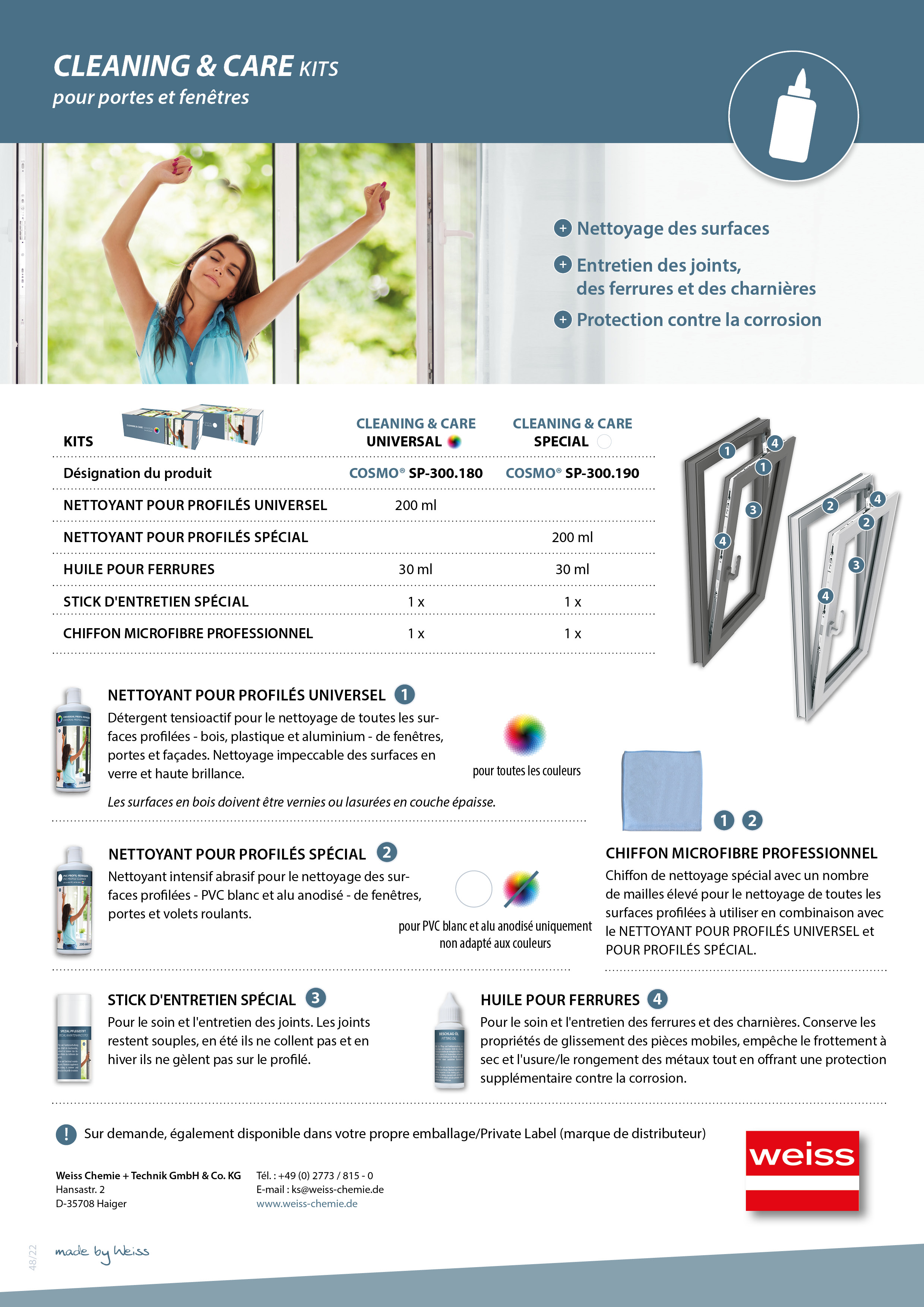 Flyer CLEANING & CARE KITS pour portes et fenêtres